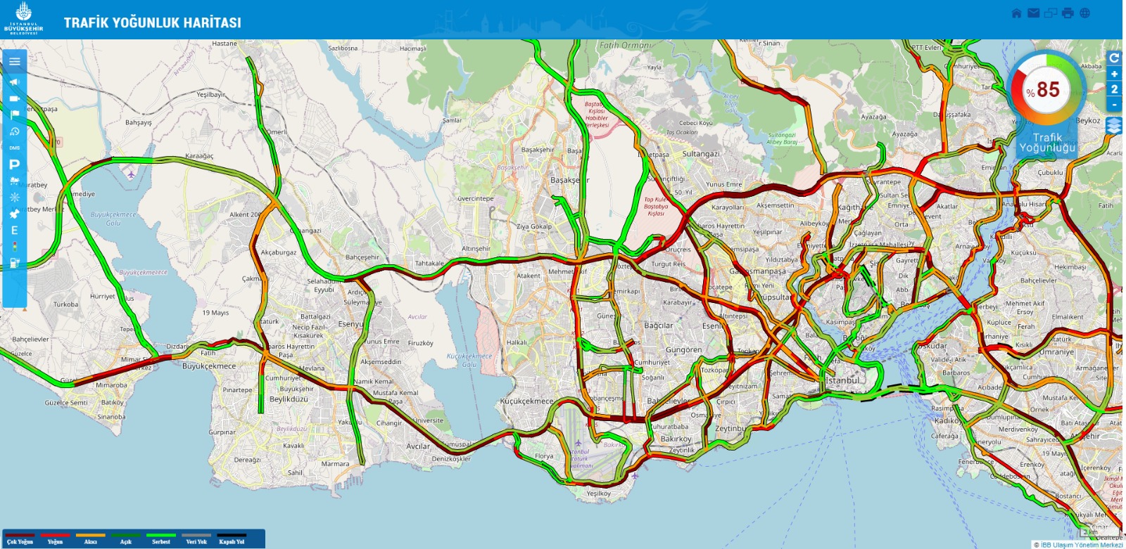 İstanbul’da kar trafiği: Yoğunluk yüzde 85’e ulaştı
